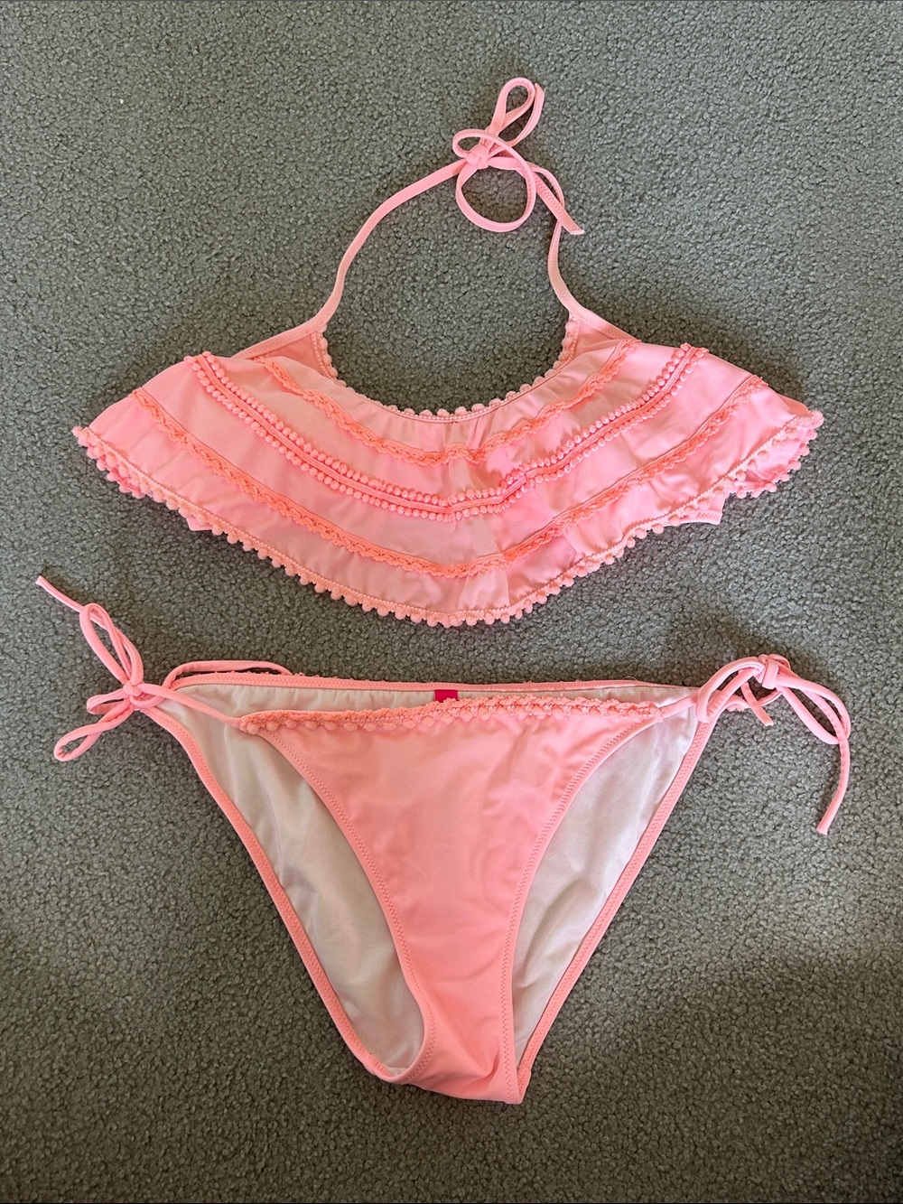 Victoria's Secret Pink Ruffle Tie-Side Bikini